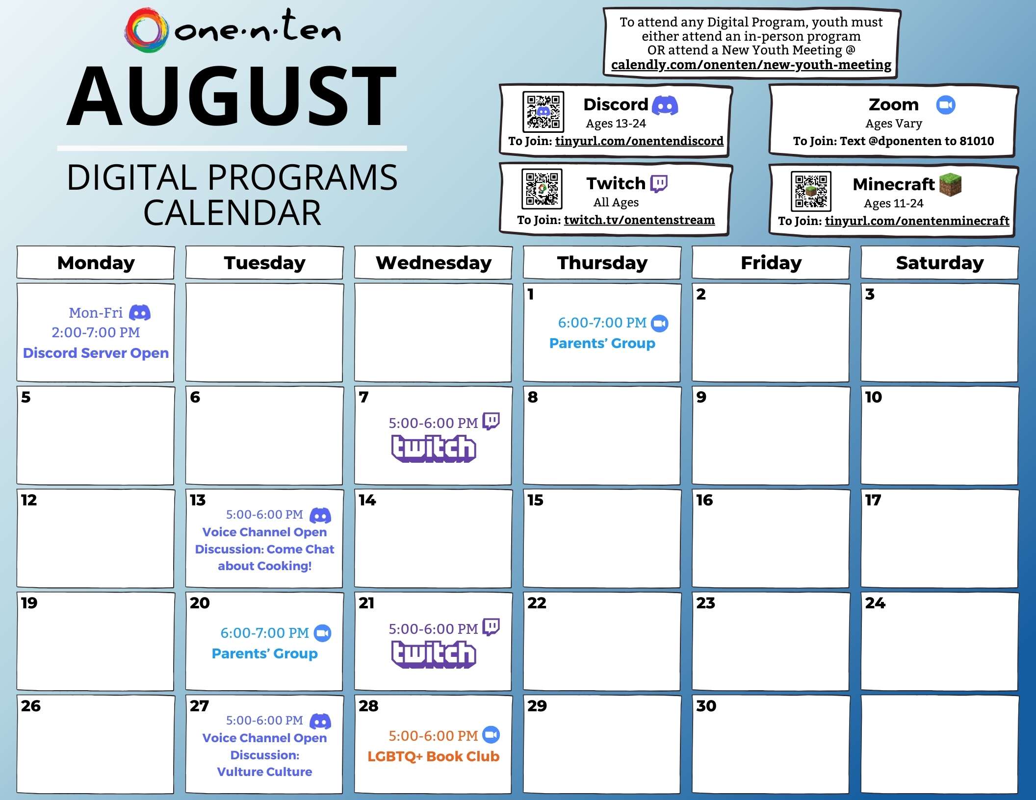 Digital Programs Calendar