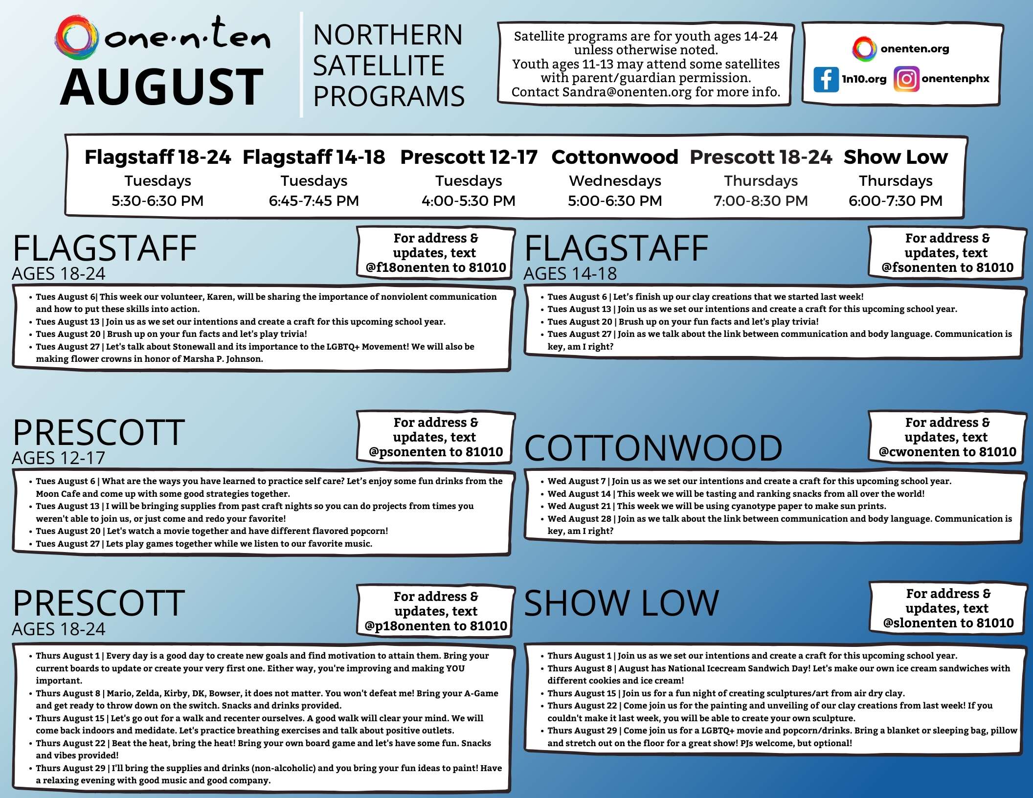 Satellite Calendar - Northern Descriptions
